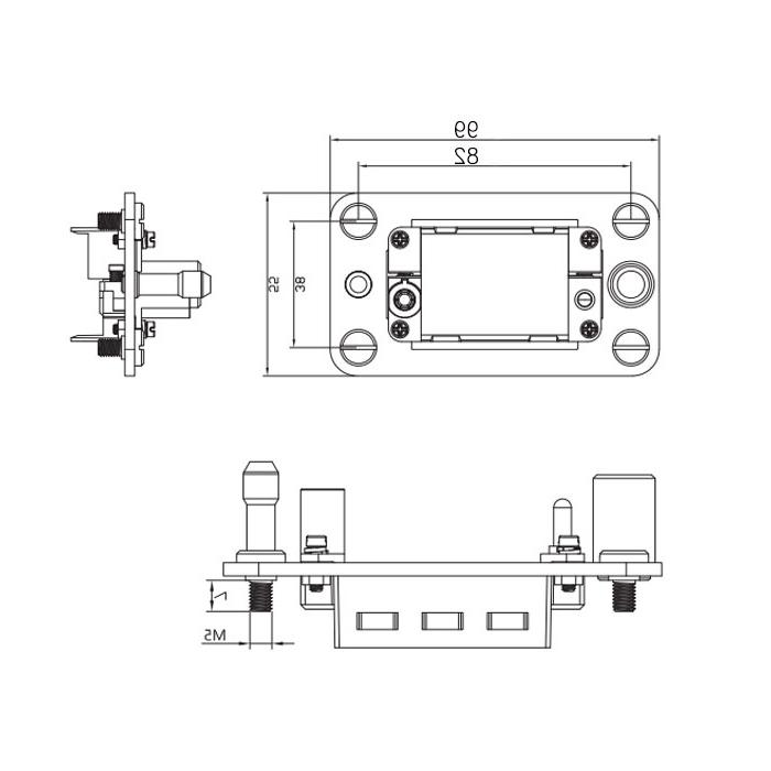  Inch-size rectangular Multi-connector H10B-M3-F